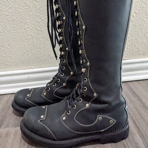 Fluevog Angels Lucky Stud boots, size 8M/10W